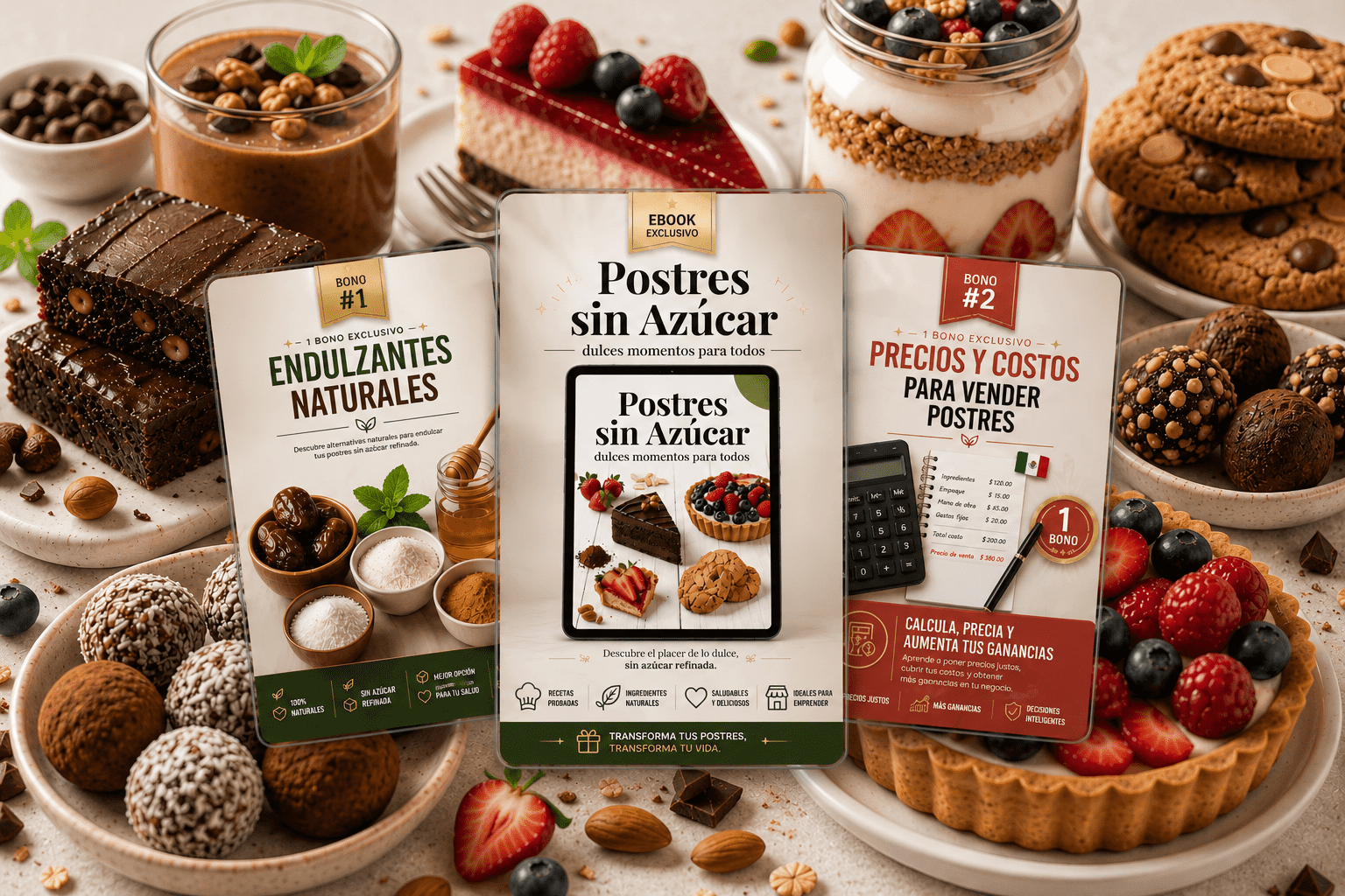 Postres Sin Azúcar: +40 Recetas Deliciosas Fáciles de Preparar + Bonos ⭐⭐⭐⭐⭐